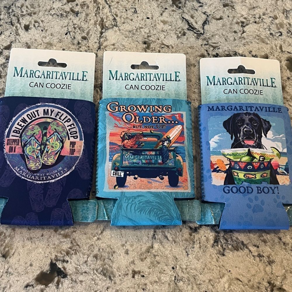 MARGARITAVILLE Standard Can Coozies Set Of 3 New